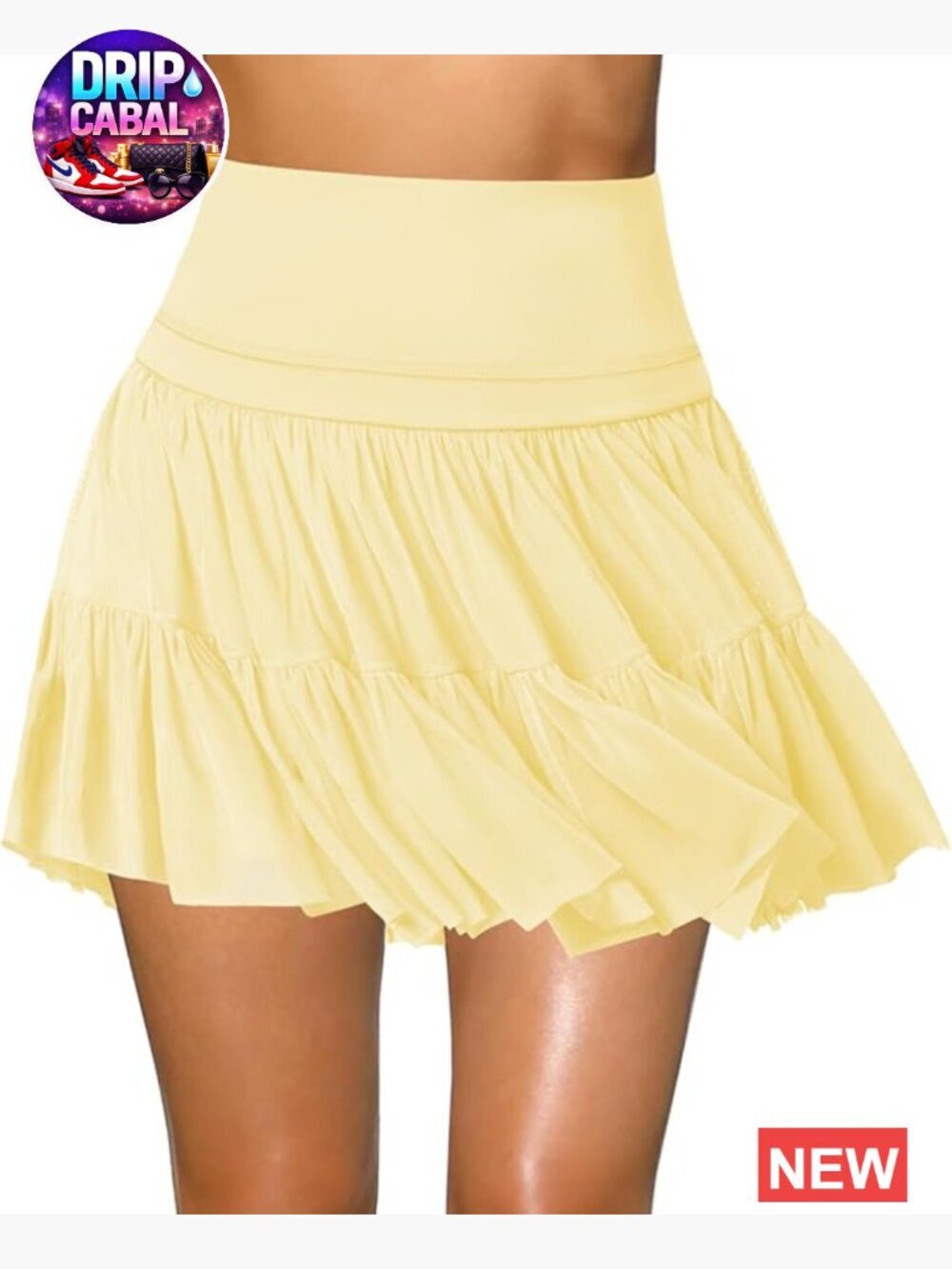 High Waisted Pleated Tennis Skort with Built-in Shorts and Pockets